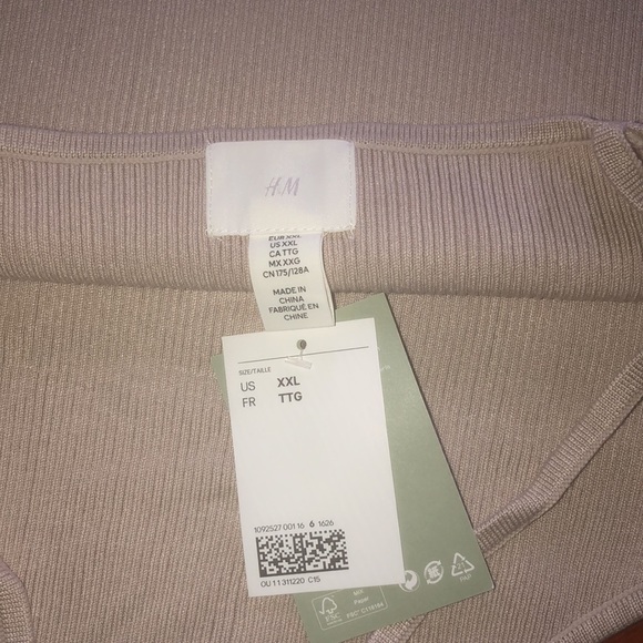 NWT H&M fifties crop top size XXl color - beige - Picture 14 of 16